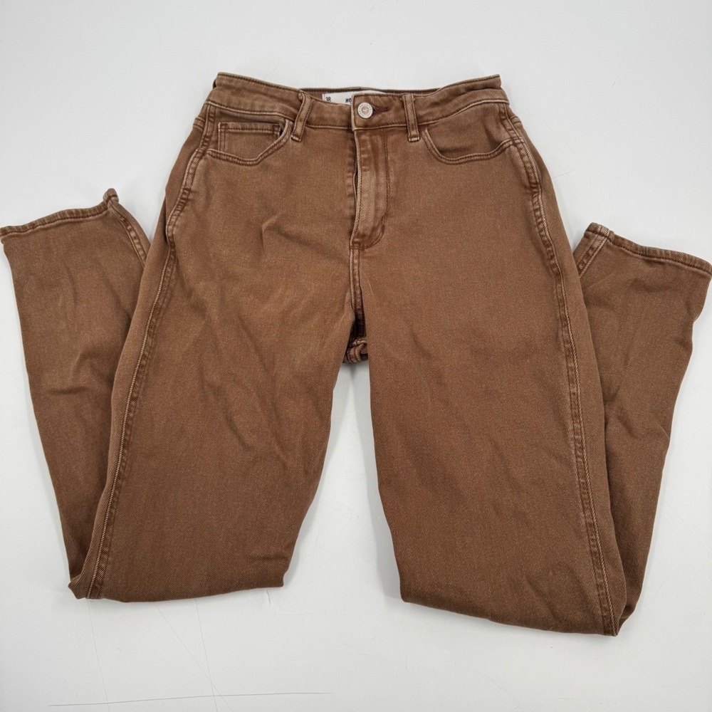 Hollister Curvy High Rise Mom Jean Brown Vintage Stretch Womens Size 3R 26